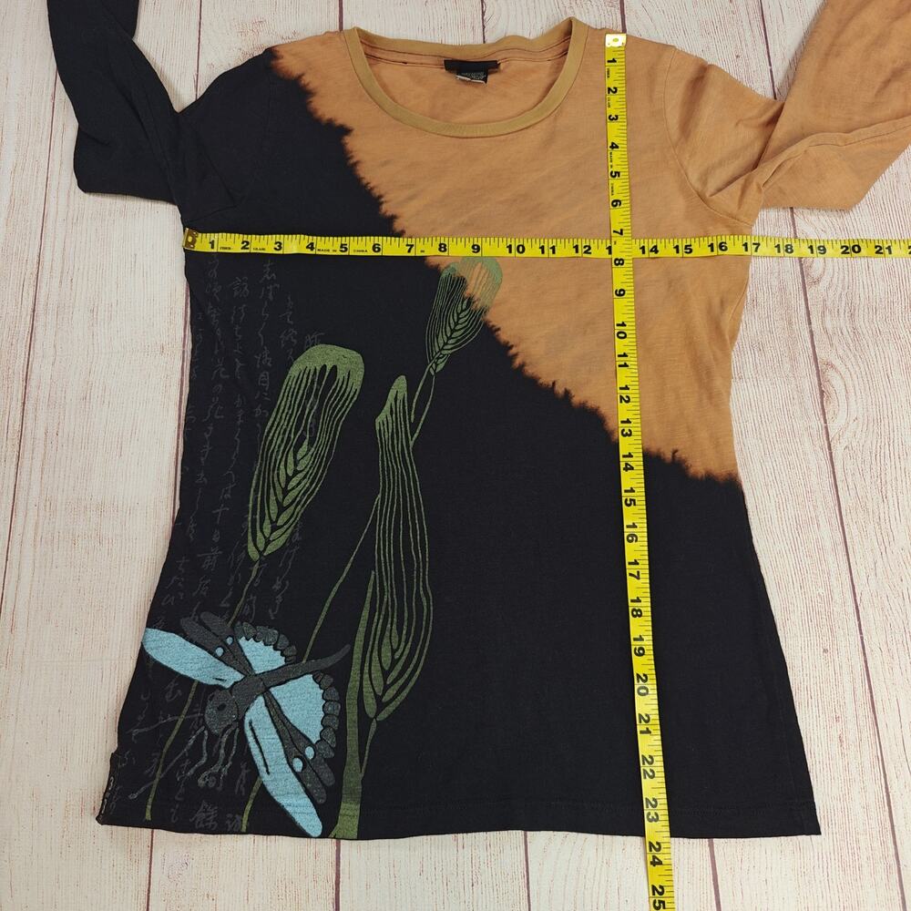 Citron 3.33 split tie-dye color block long sleeve tee sz S - Picture 9 of 10
